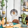 Koyoto Lampadario a sospensione, Lampada a sfera, Lampada a sospensione Chiaro, Grigio fumo, 1-Luce