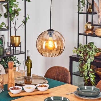 Koyoto Lampadario a sospensione, Lampada a sfera, Lampada a sospensione Ambrato, 1-Luce