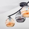 Ripoll Plafoniera, Lampada a sfera Ambrato, Grigio fumo, 4-Luci