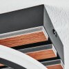 Galen Plafoniera LED Aspetto del legno, Nero, 1-Luce