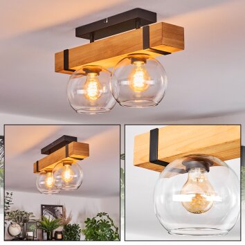 Sernadelo Plafoniera, Lampada a sfera Écru, Nero, 2-Luci