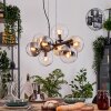 Gastor Lampadario a sospensione, Lampada a sfera, Lampada a sospensione Ambrato, Chiaro, Grigio fumo, 8-Luci