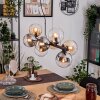 Gastor Lampadario a sospensione, Lampada a sfera, Lampada a sospensione Ambrato, Chiaro, Grigio fumo, 8-Luci