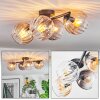 Koyoto Plafoniera, Lampada a sfera Ambrato, Chiaro, Grigio fumo, 4-Luci