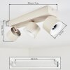 Narel Plafoniera LED Sabbia, 3-Luci