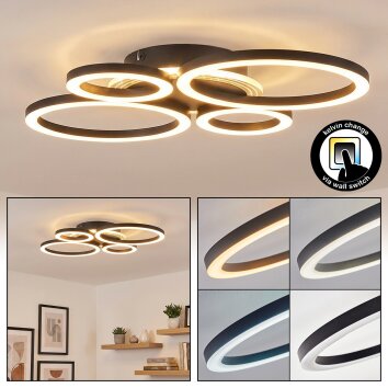 Marek Plafoniera LED Nero, 1-Luce