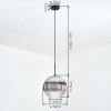Koyoto Lampadario a sospensione, Lampada a sfera, Lampada a sospensione Chiaro, Grigio fumo, 1-Luce