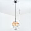 Koyoto Lampadario a sospensione, Lampada a sfera, Lampada a sospensione Ambrato, Chiaro, 1-Luce