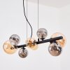 Chehalis Lampadario a sospensione, Lampada a sfera, Lampada a sospensione Ambrato, Grigio fumo, 8-Luci