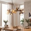 Chehalis Lampadario a sospensione, Lampada a sfera, Lampada a sospensione Ambrato, Chiaro, Grigio fumo, 8-Luci