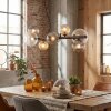 Chehalis Lampadario a sospensione, Lampada a sfera, Lampada a sospensione Ambrato, Chiaro, Grigio fumo, 8-Luci
