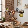 Chehalis Lampadario a sospensione, Lampada a sfera, Lampada a sospensione Blu, Cromo, Verde, Ramato, Grigio fumo, 8-Luci