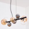 Chehalis Lampadario a sospensione, Lampada a sfera, Lampada a sospensione Ambrato, Chiaro, Grigio fumo, 8-Luci