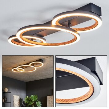 Macos Plafoniera LED Nero, 1-Luce