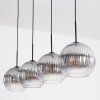Koyoto Lampadario a sospensione, Lampada a sfera, Lampada a sospensione Chiaro, Grigio fumo, 4-Luci