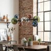 Chehalis Lampadario a sospensione, Lampada a sfera, Lampada a sospensione Blu, Cromo, Verde, Ramato, Grigio fumo, 8-Luci