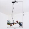 Chehalis Lampadario a sospensione, Lampada a sfera, Lampada a sospensione Blu, Cromo, Verde, Ramato, Grigio fumo, 8-Luci