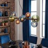 Chehalis Lampadario a sospensione, Lampada a sfera, Lampada a sospensione Blu, Verde, Ramato, 8-Luci
