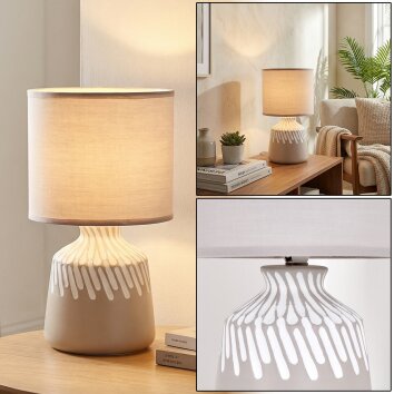 Mirvel Lampada da tavolo Grigio, Bianco, 1-Luce