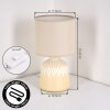 Mirvel Lampada da tavolo Crema, Bianco, 1-Luce
