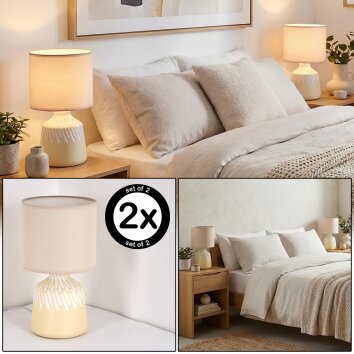 Mirvel Lampada da tavolo Crema, Bianco, 1-Luce