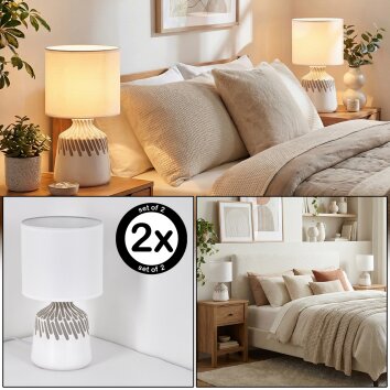 Mirvel Lampada da tavolo Grigio, Bianco, 1-Luce