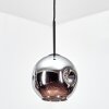Ripoll Lampadario a sospensione, Lampada a sfera, Lampada a sospensione Cromo, Grigio fumo, 1-Luce