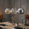 Koyoto Lampadario a sospensione, Lampada a sfera, Lampada a sospensione Ambrato, Chiaro, Grigio fumo, 3-Luci