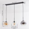 Koyoto Lampadario a sospensione, Lampada a sfera, Lampada a sospensione Ambrato, Chiaro, Grigio fumo, 3-Luci