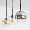 Koyoto Lampadario a sospensione, Lampada a sfera, Lampada a sospensione Ambrato, Chiaro, Grigio fumo, 3-Luci