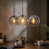 Koyoto Lampadario a sospensione, Lampada a sfera, Lampada a sospensione Ambrato, Chiaro, Grigio fumo, 3-Luci