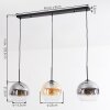 Koyoto Lampadario a sospensione, Lampada a sfera, Lampada a sospensione Ambrato, Chiaro, Grigio fumo, 3-Luci