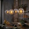 Koyoto Lampadario a sospensione, Lampada a sfera, Lampada a sospensione Ambrato, Chiaro, Grigio fumo, 4-Luci