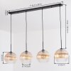 Koyoto Lampadario a sospensione, Lampada a sfera, Lampada a sospensione Ambrato, Chiaro, 4-Luci