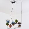Gastor Lampadario a sospensione, Lampada a sfera, Lampada a sospensione Blu, Cromo, Verde, Ramato, Grigio fumo, 8-Luci