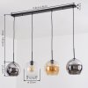 Koyoto Lampadario a sospensione, Lampada a sfera, Lampada a sospensione Ambrato, Cromo, Chiaro, Grigio fumo, 4-Luci