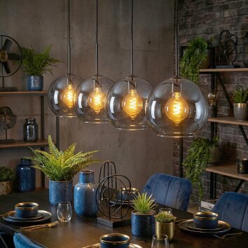 Koyoto Lampadario a sospensione, Lampada a sfera, Lampada a sospensione Blu, 4-Luci