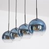 Koyoto Lampadario a sospensione, Lampada a sfera, Lampada a sospensione Blu, Chiaro, 4-Luci