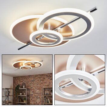 Gorin Plafoniera LED Champagne, Cromo, Argento, 1-Luce