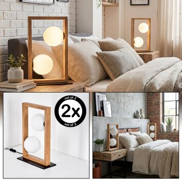 Zanin Lampada a sfera, Lampada da tavolo Écru, Nero, 2-Luci