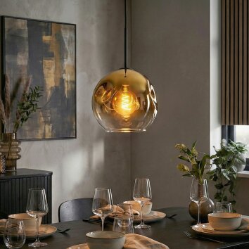Ripoll Lampadario a sospensione, Lampada a sfera, Lampada a sospensione Oro, Chiaro, 1-Luce