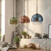Koyoto Lampadario a sospensione, Lampada a sfera, Lampada a sospensione Blu, Verde, Chiaro, Ramato, 3-Luci
