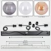 Koyoto Lampadario a sospensione, Lampada a sfera, Lampada a sospensione 30 cm Ambrato, Chiaro, Grigio fumo, 3-Luci