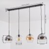 Koyoto Lampadario a sospensione, Lampada a sfera, Lampada a sospensione Ambrato, Chiaro, Grigio fumo, 4-Luci