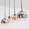 Koyoto Lampadario a sospensione, Lampada a sfera, Lampada a sospensione Ambrato, Chiaro, Grigio fumo, 4-Luci