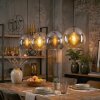 Koyoto Lampadario a sospensione, Lampada a sfera, Lampada a sospensione Ambrato, Cromo, Grigio fumo, 4-Luci