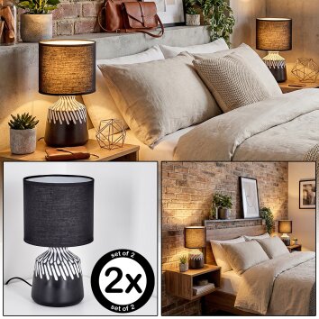 Mirvel Lampada da tavolo Nero, Bianco, 1-Luce