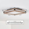 Lucera Plafoniera, Panel LED Aspetto del legno, Nero, 1-Luce