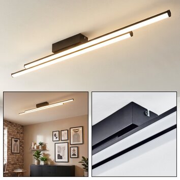 Fenol Plafoniera LED Nero, 1-Luce