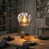 Ripoll Lampadario a sospensione, Lampada a sfera, Lampada a sospensione Cromo, Chiaro, Grigio fumo, 1-Luce